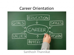 TRAINING CAREER DEVELOPMENT AND CAREER ORIENTATION